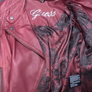 Guess red Leather Jacket
